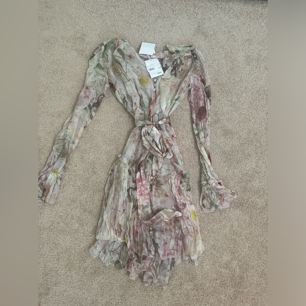Zimmermann Pink Long Sleeve Sheath Dress for Wedding Guest
